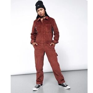 Wildfang Corduroy Jumpsuit in Rust